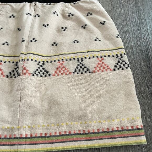 Madewell Embroidered Tan A-Line Mini Skirt - Size: 0 - Picture 7 of 9